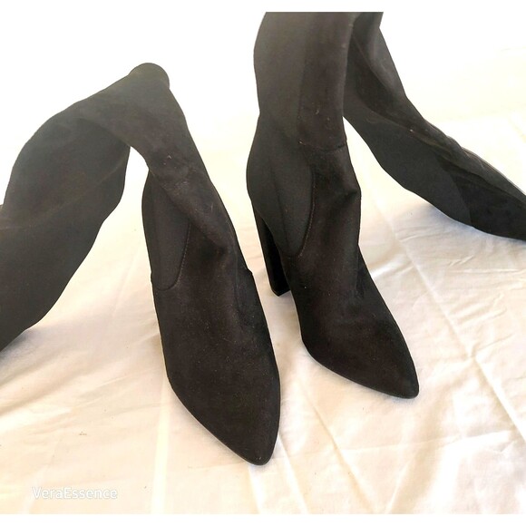 Steve Madden Essence Black Thigh High Boots 8.5 M High chunky Heel Over knee New - Picture 6 of 7